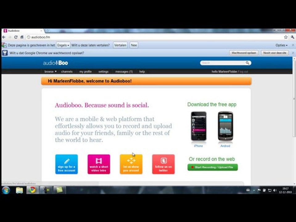audioboo account aanmaken