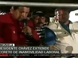 Presidente Chávez extiende decreto de inamovilidad laboral