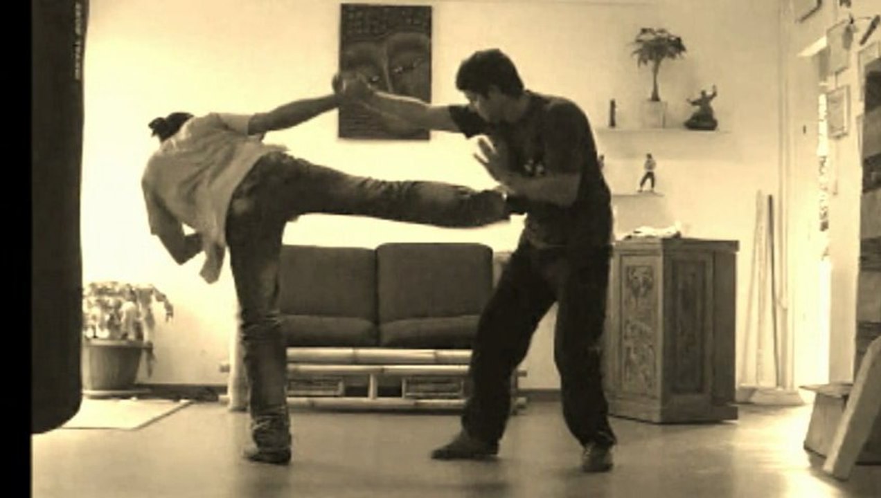 wing chun kick - chi sao . Sylvano - Wing Chun Volcan Island