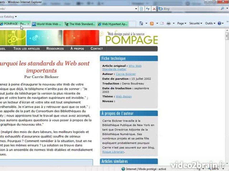 Dreamweaver CS5 : Les acteurs et les standards du web