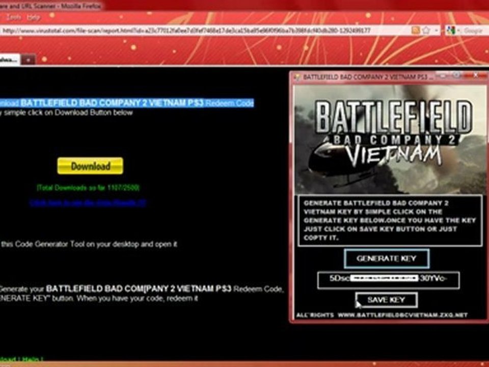 FREE BATTLEFIELD BC2 VIETNAM PS3 CD KEYS 100% WORKING