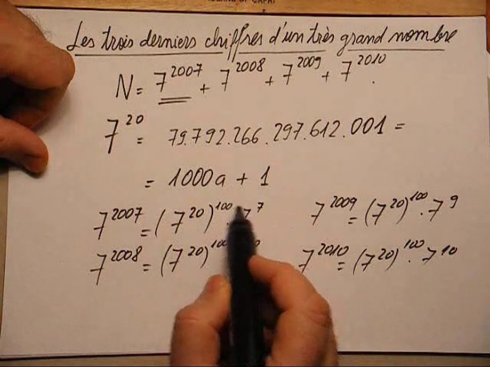 92. Les trois derniers chiffres d'une grande puissance