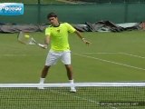 Roger Federer Forehand Volley Slow Motion