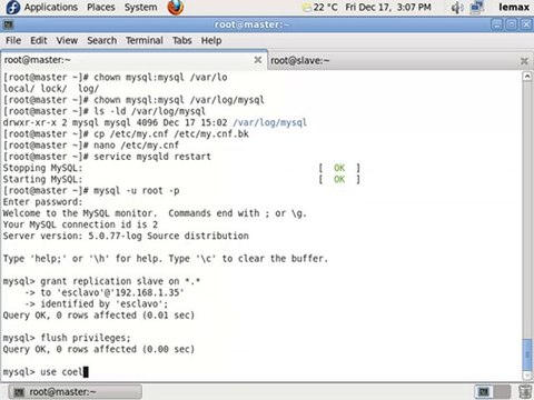 replicacion MySQL en CentOS 5.5