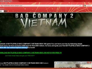 BATTLEFIELD BADDCOMPANY 2 VIETNAM XBOX 360 CRACKS+KEYS