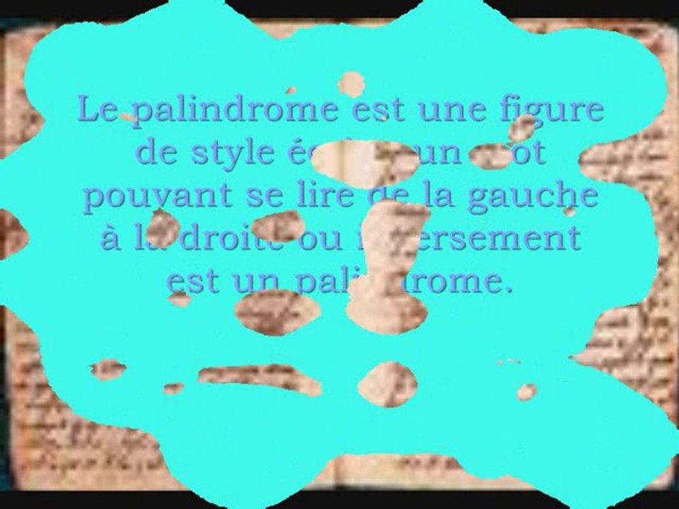Casse tête littéral: Palindrome