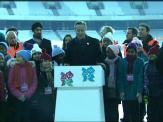 Floodlights switched on at Olympic stadium