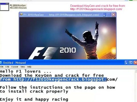 HOT F1 2010 KeyGen + Crack FREE download 100% working Formul