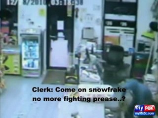 Man Robs Store with BIG Stick! (with subtitles)
