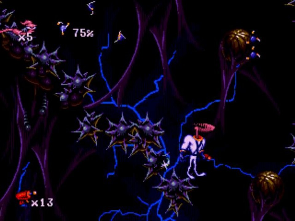 Earthworm Jim [Megadrive] niveau 8 (Buttville) fin du jeu