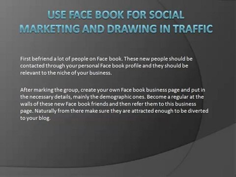 use facebook for social marketing