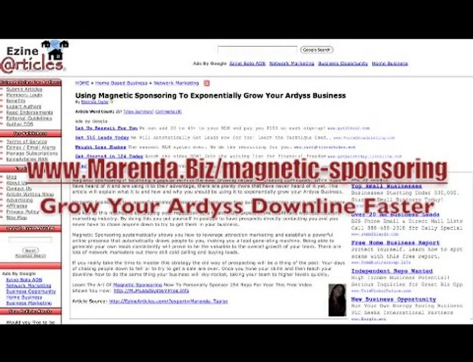 Using Magnetic Sponsoring To Exponentially Grow Your Ardyss