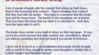 Is Foreclosure Morally Wrong?
