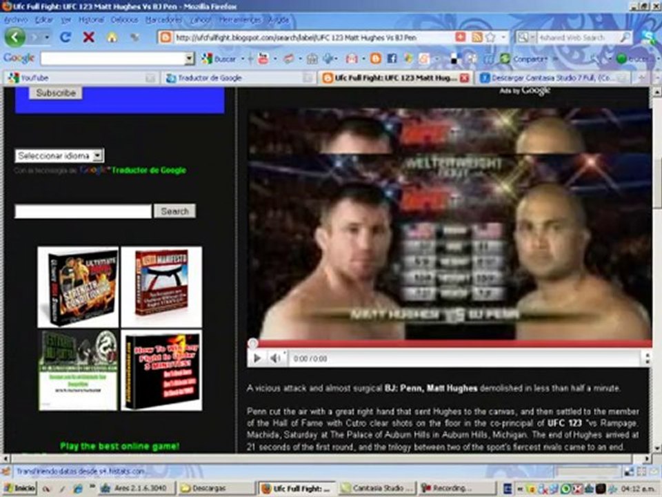 UFC 123 MATT HUGHES VS BJ PEN FIGHT