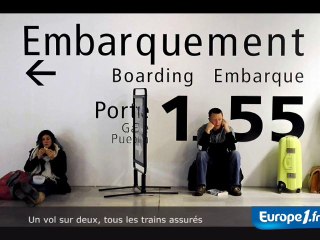 Des vols annulés, tous les trains assurés