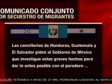 Comunicado en conjunto por secuestro de migrantes en México
