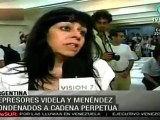Represores Videla y Menéndez condenados a cadena perpetua