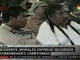 Presidente Evo Morales entregó recursos a comunidades campesinas