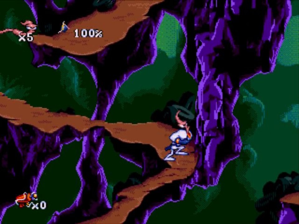 Earthworm Jim [Megadrive] niveau 1 (New Junk City)