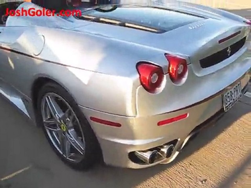 Ferrari F430 Spyder , Silver & Maroon , Engine Revs,  Launch