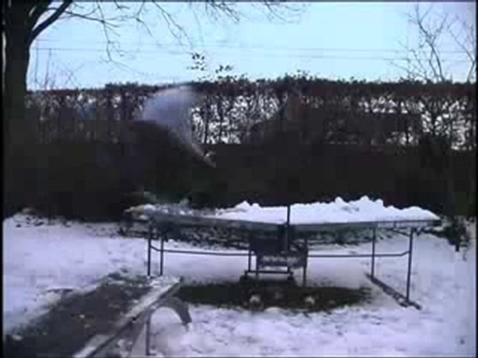 0068 - Régis glisse sur une table de ping pong