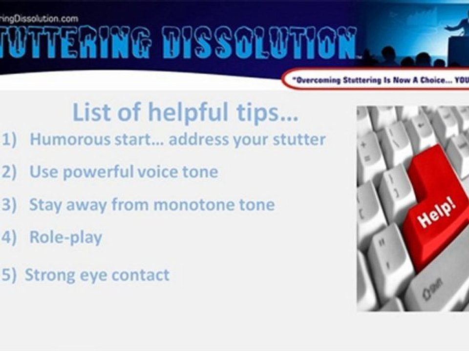 Stuttering Help - Tips On Presentations And Public Speaking