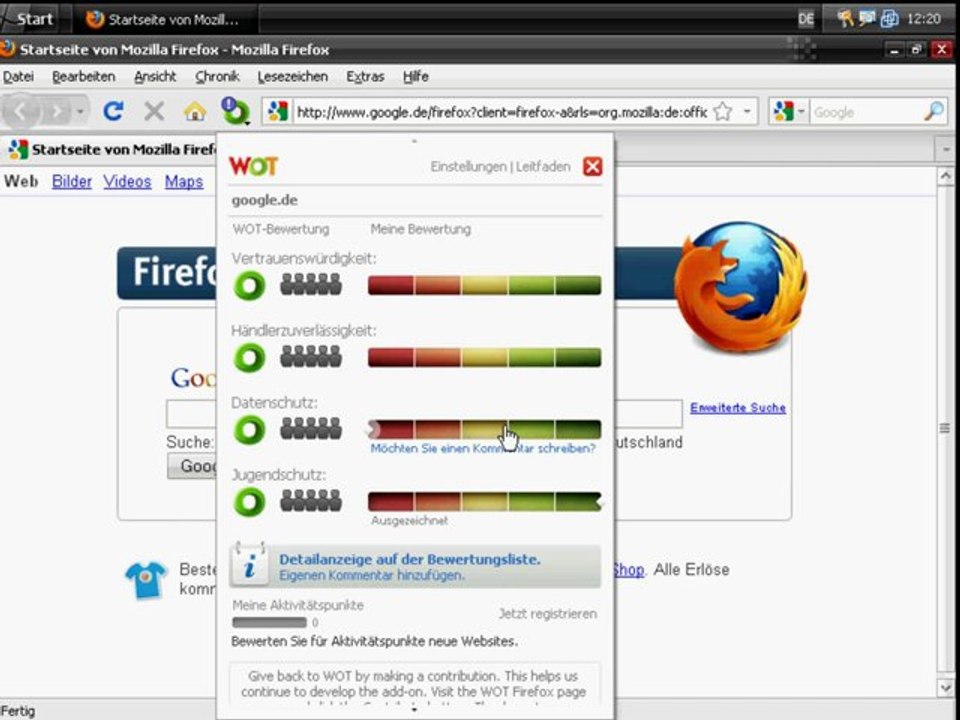 Firefox : webseiten prüfen