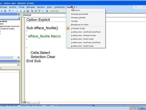 Feuille de module sur Excel VBA