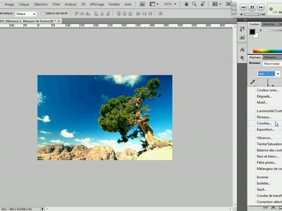 Photoshop : Effet vieux papier argentique jaunie