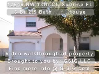 Video Walk Through of 12646 NW 13th Ct, Sunrise FL for ...