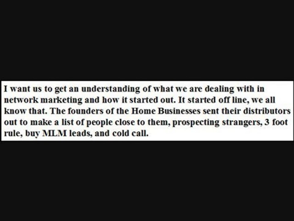Network Marketing Story - Part 1
