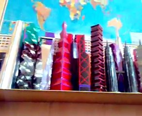 Self-made architectural model of materials at hand