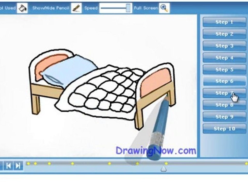 How to draw a Bed