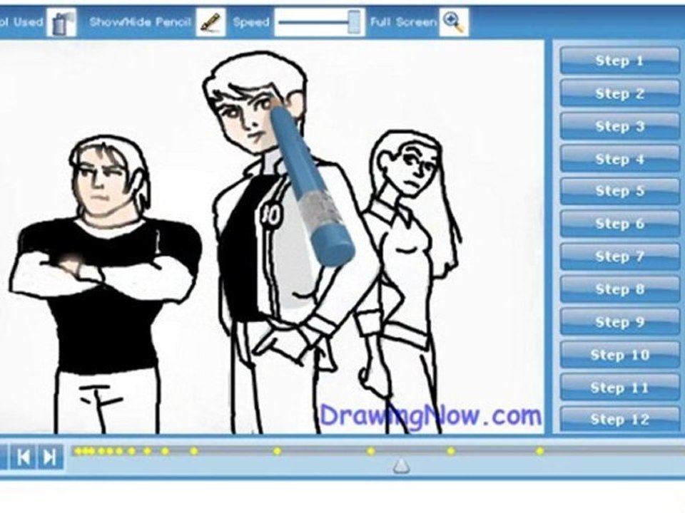 How to draw Ben 10 Alien Force