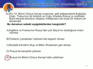 mersin üniversitesi inkılab tarihi 1 dersi örnek sorular 2