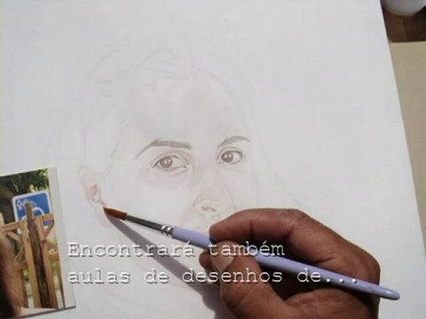Pinturas de retratos com aquarelas. Aulas grátis