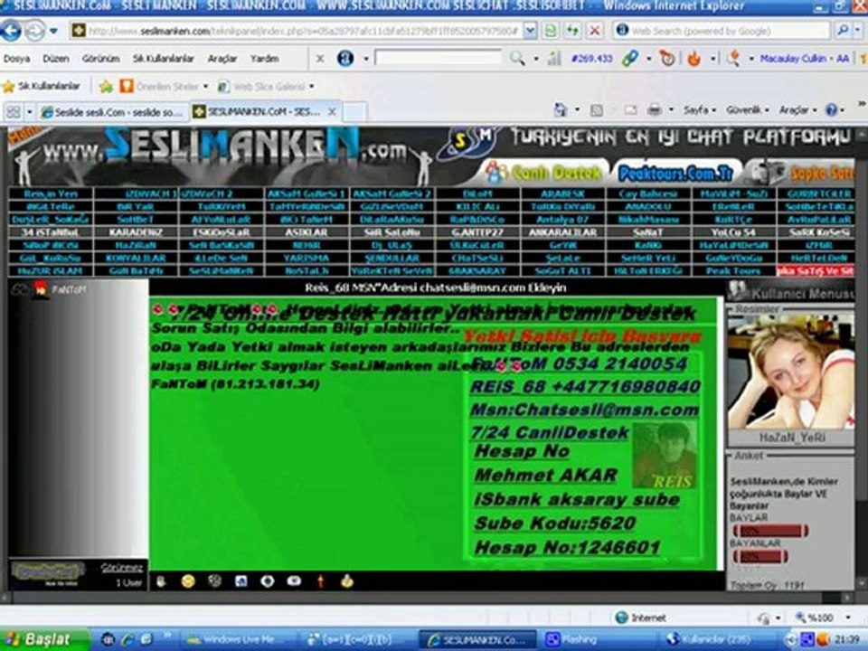 Seslimanken.Com Seslidesesli.com  seslichat giriş videosu