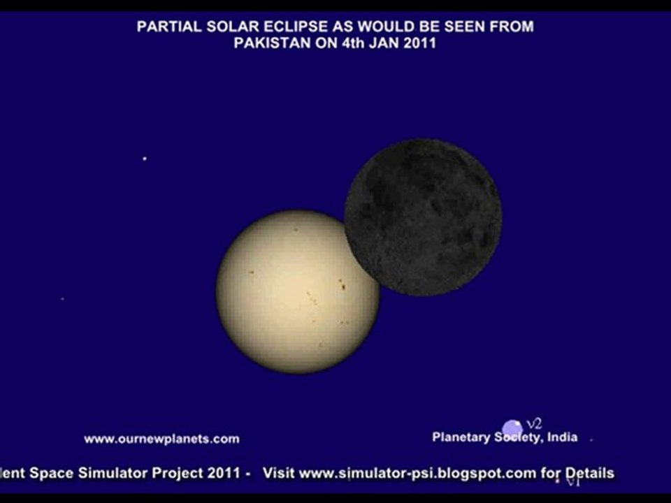 4th Jan 2011 Eclipse PAKISTAN 4th جنوری چاند اور سورج گرہن