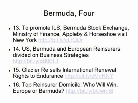 Bermuda Insurance / Reinsurance News, Trends and Info, 2011
