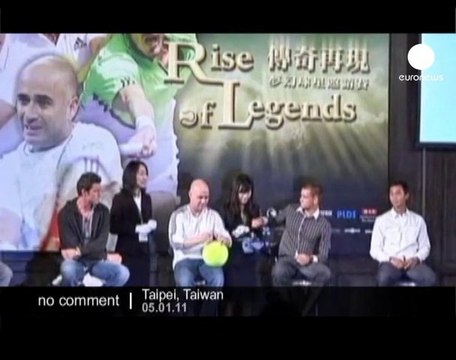 Tennis Legend Andre Agassi arrives in Taiwan - no comment