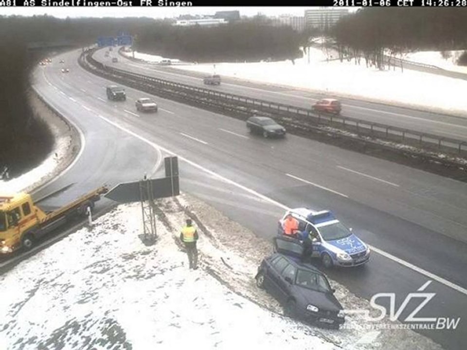A81 Unfall - 06.01.2011 - Sindelfingen Ost - CCTV - Webcam