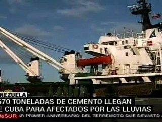 Llega a Venezuela donación de cemento proveniente de Cuba