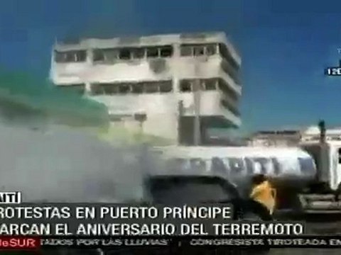 A un año del sismo, protestas y disturbios en Haití