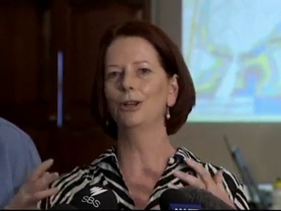 Australian PM visits flood victims