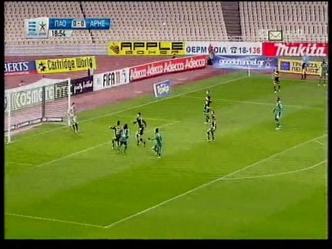 pao aris 1-0 goal ninis