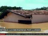 Continúa emergencia por lluvias en Brasil