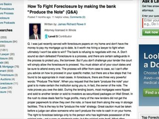 Stop Foreclosure in its tracks - PRODUCE THE NOTE