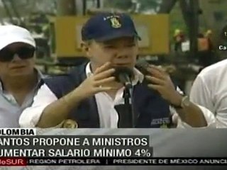 Santos anuncia que estudia incrementar a 4 por ciento aument