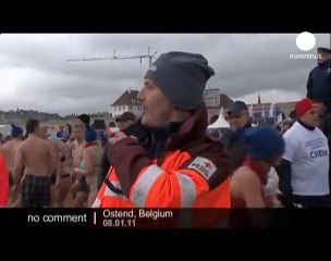 Bain de mer de Nouvel an à Ostende - no comment