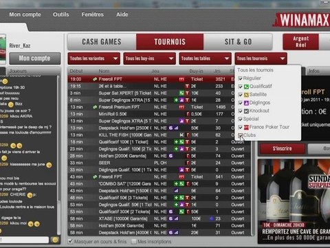 Comment s'inscrire aux tournois du Club Poker Millenium